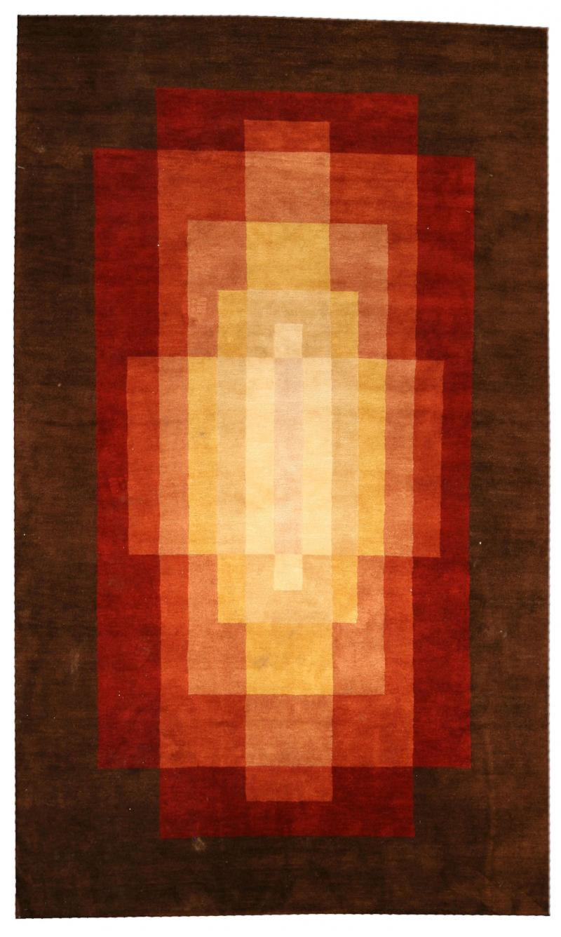 Doris Leslie Blau Collection Tibetan Brown Red Orange Yellow Silk Rug S13b 01