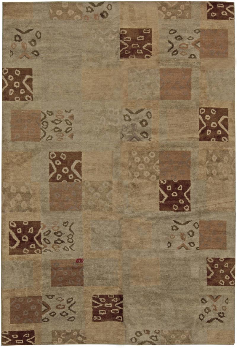 Doris Leslie Blau Collection Tibetan Rug in Warm Palette of Brown and Beige