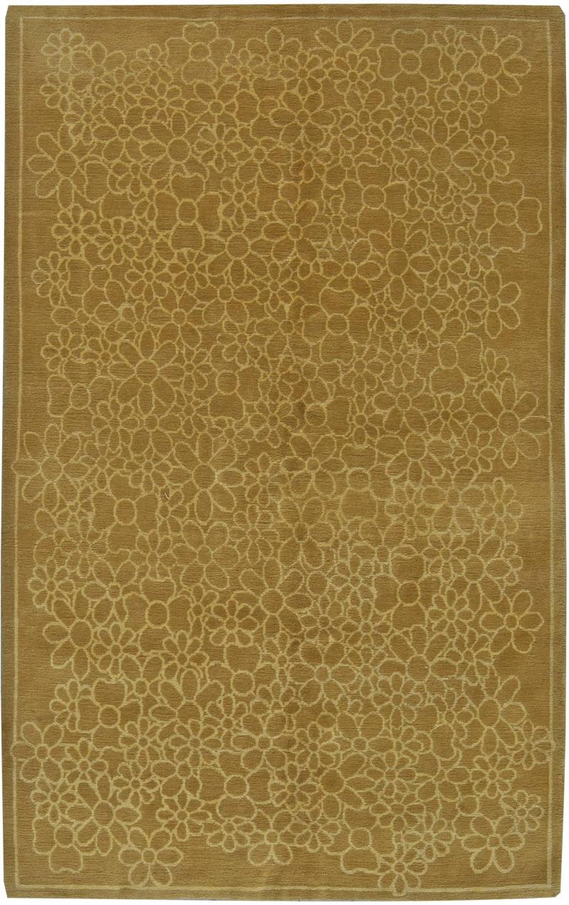 Doris Leslie Blau Collection Tibetan Yellow Green Handmade Silk and Wool Rug