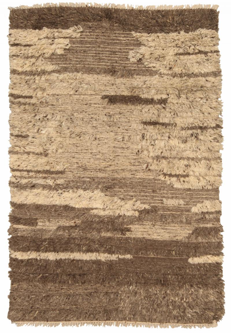 Doris Leslie Blau Collection Tribal Tulu Nadu Style Shaggy Wool Rug in Brown