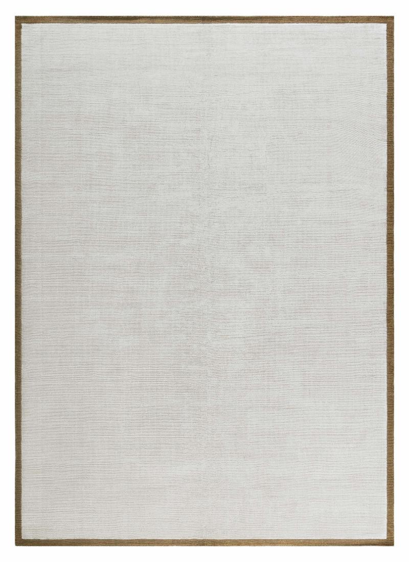 Doris Leslie Blau Collection White and Gold Handmade Wool and Silk Rug