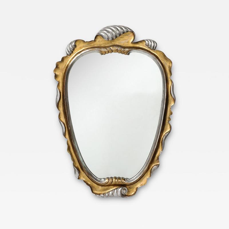 Dorothy Draper Hollywood Gold and Silver Gilt Wood Mirror by Dorothy Draper