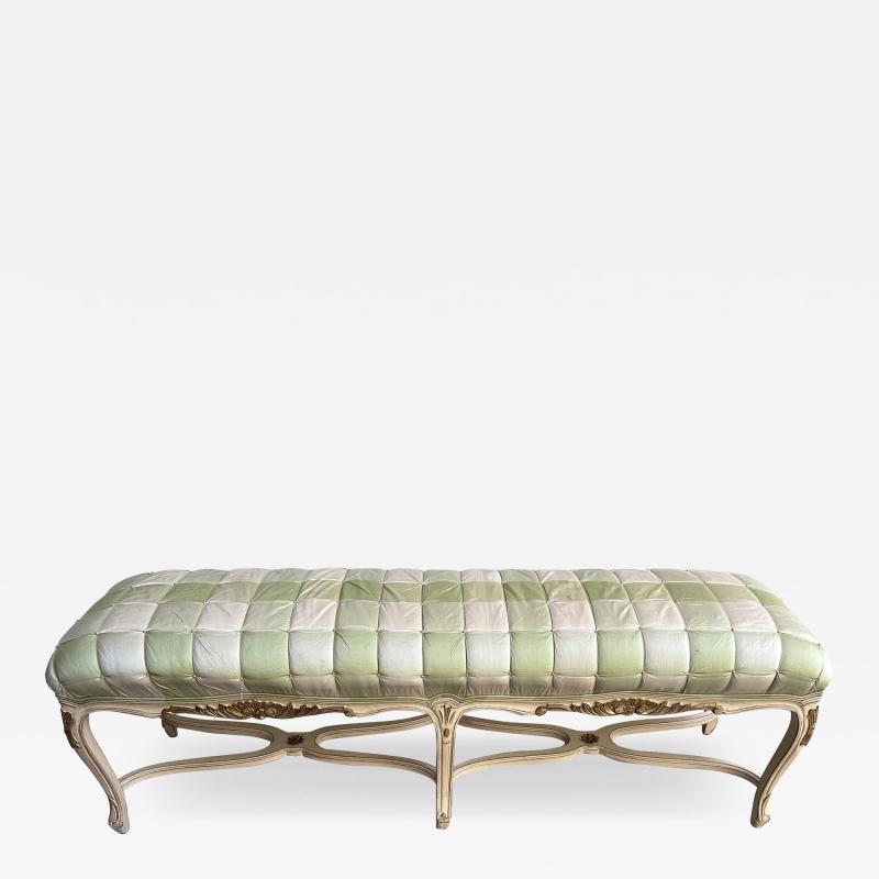Dorothy Draper Lovely French Provincial Louis XV Style Painted Wood Bench Dorothy Draper