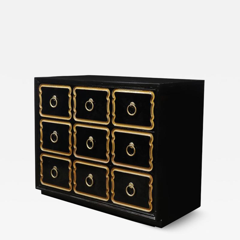 Dorothy Draper Mid Century Dorothy Draper Chest of Drawers for Espa a in Gilt Black Lacquer
