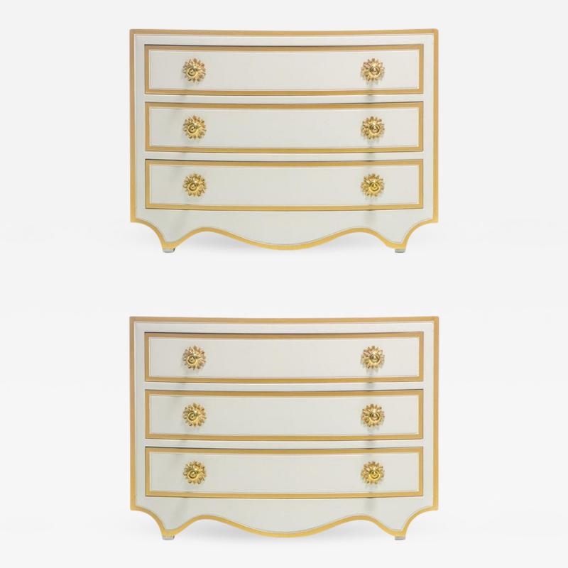 Dorothy Draper PAIR OF DOROTHY DRAPER VIENNESE COLLECTION CHESTS LACQUERED IN IVORY CIRCA 1963