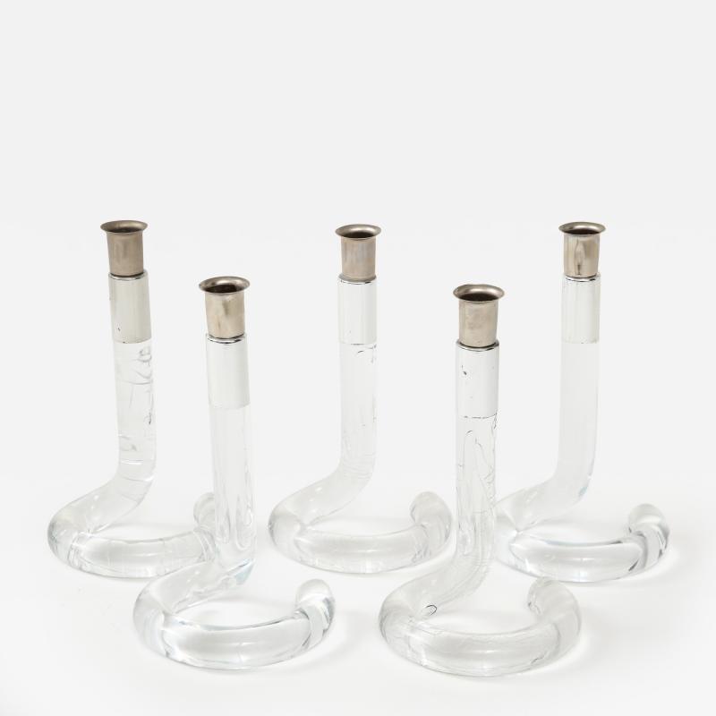 Dorothy Thorpe Set of 5 Dorothy Thorpe Lucite Candlesticks