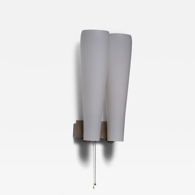 Double shaded opaline glass wall applique