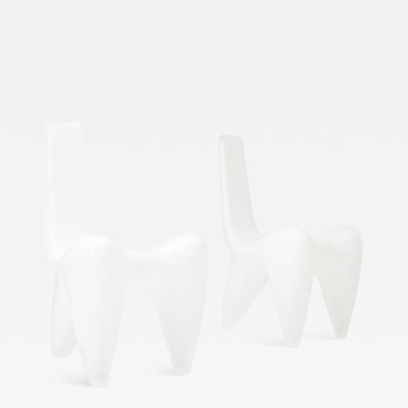 Douglas Mont Douglas Mont White Spidlight Chairs Set Of Two 2000s