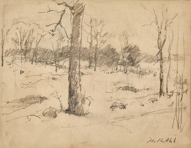 Drawing by Henry Hammond Ahl U S A 