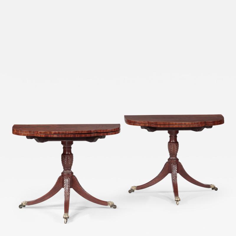 Duncan Phyfe PAIR OF TRICK LEG CARD TABLES