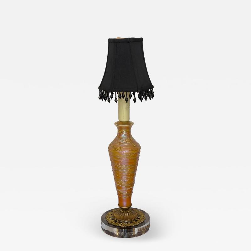 Durand Antique Modernized Durand Threaded Glass Table Lamp