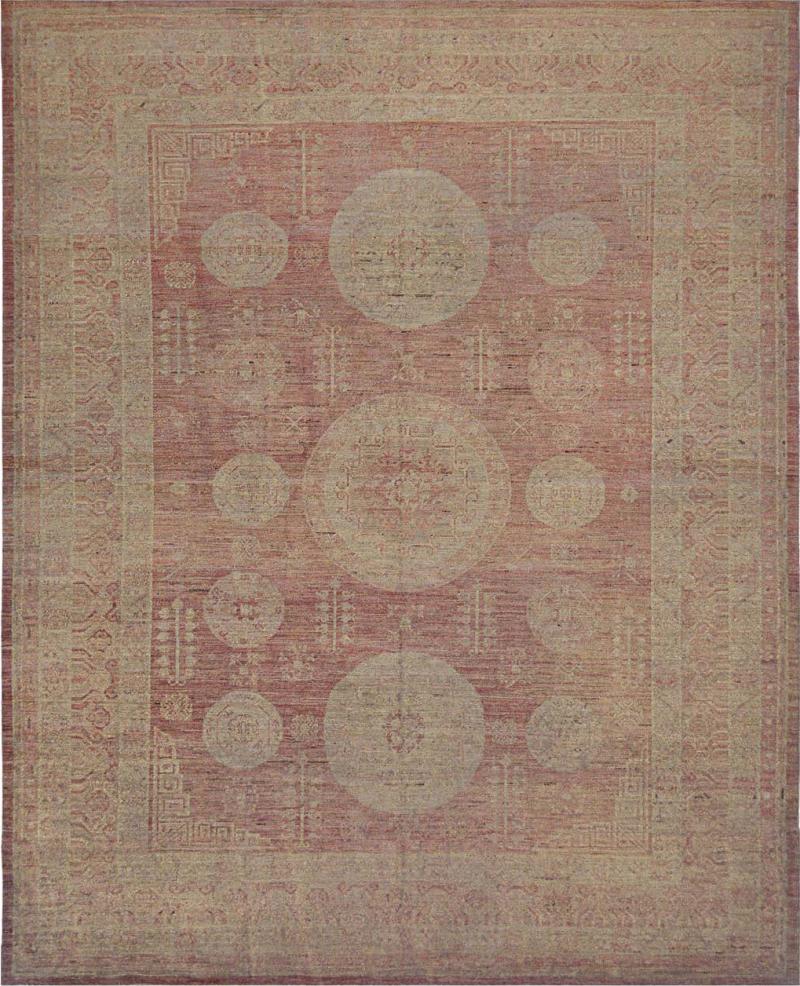 Dusty Rose Handwoven Revival Khotan Rug