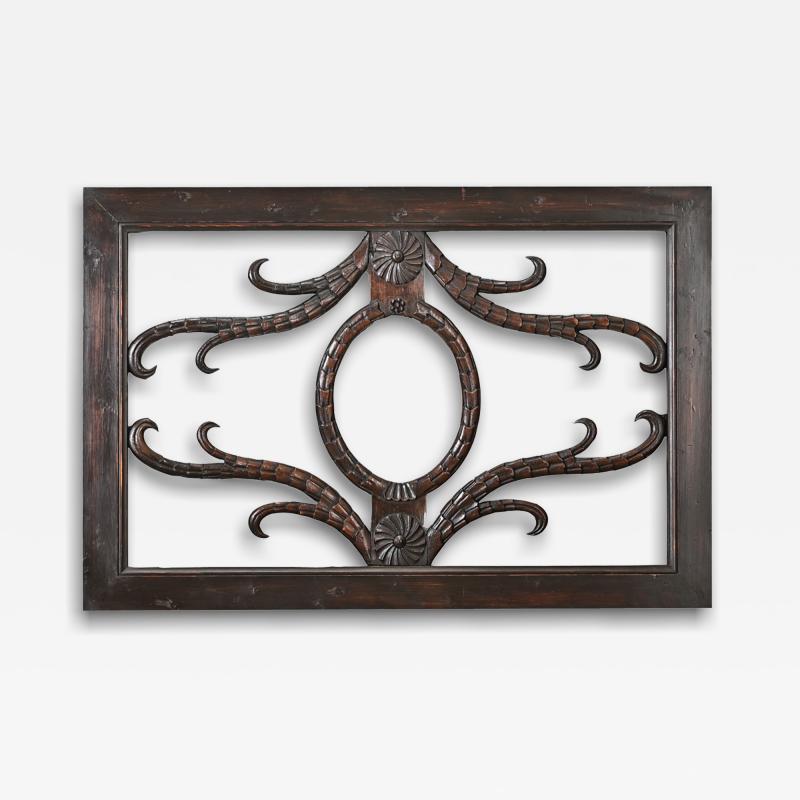 Dutch 19th Century Carved Mahogany Transom