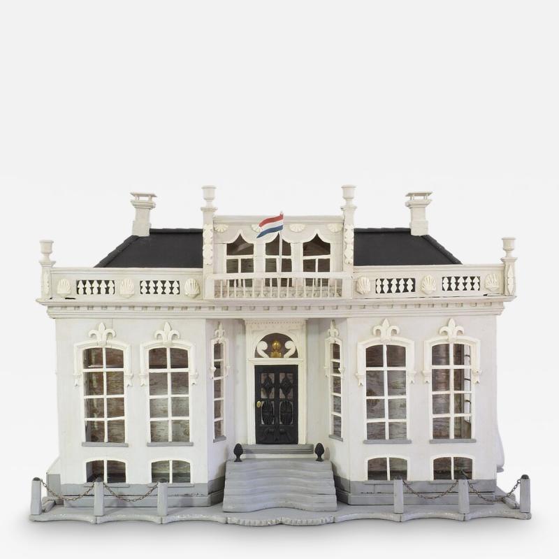 Dutch 19th Century Folk Art Architectural Miniature Mansion Pigeon Birdcage