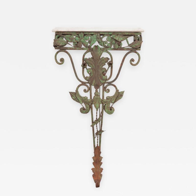 Dutch 20th Century Iron and Marble Top Console