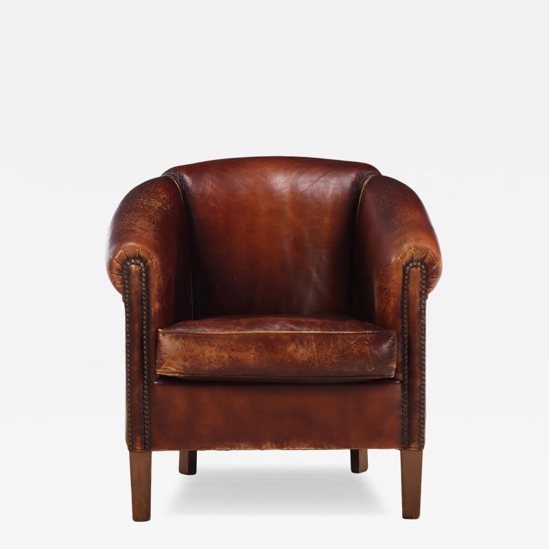 Dutch Art Deco style Leather Club Chair C 1950 