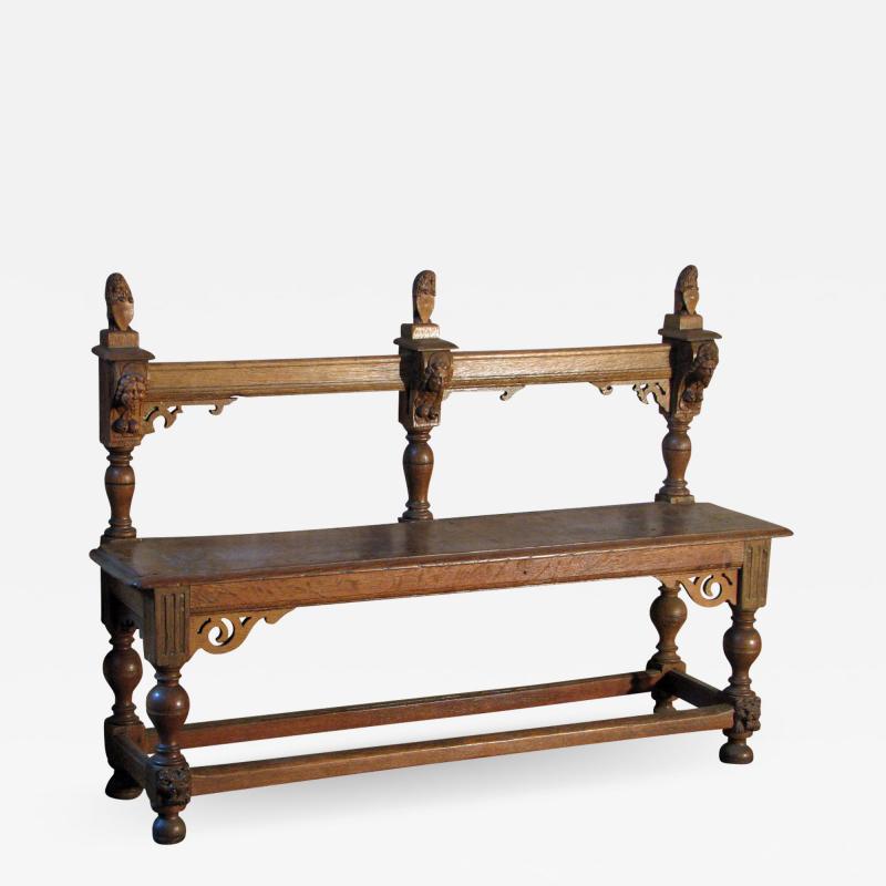 Dutch Baroque 17th Century Oak Bench