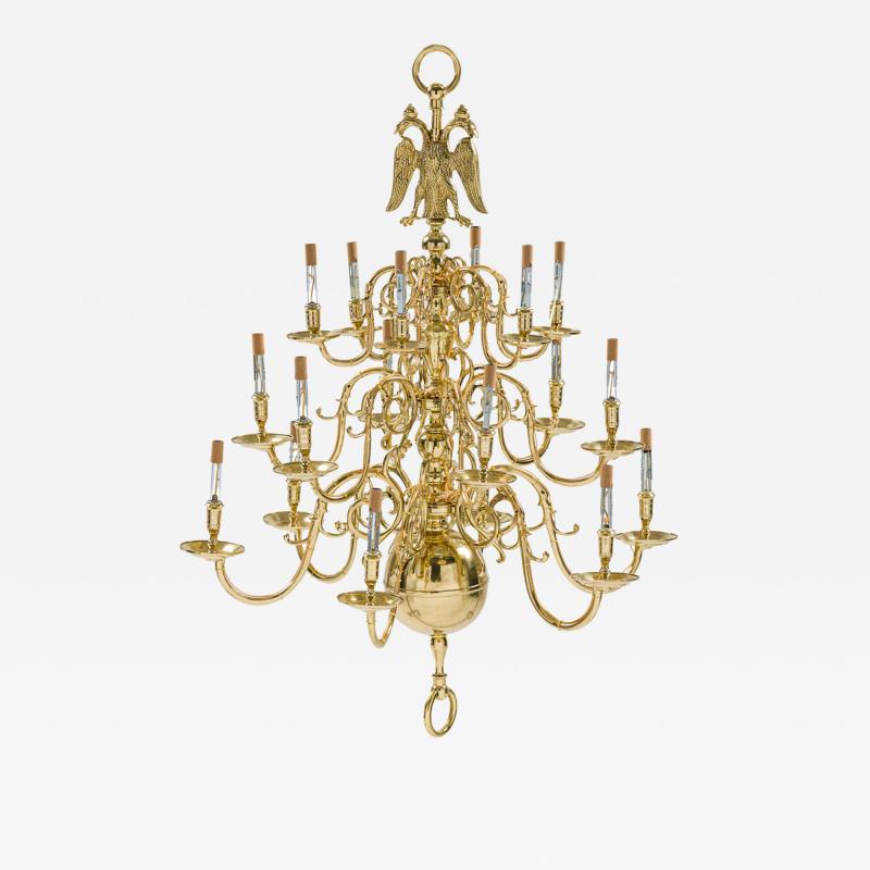 Dutch Continental Three tiered 18 Light Chandelier
