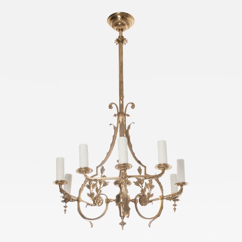 Dutch Early 20th Century Brass Oil Chandelier