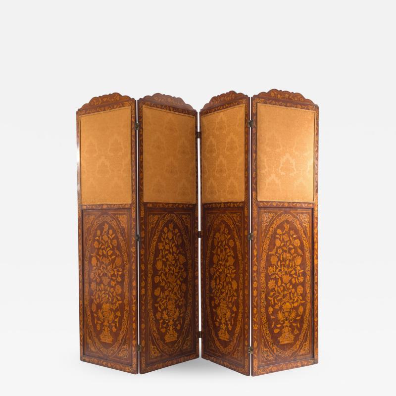 Dutch Mahogany 4 Fold Screen