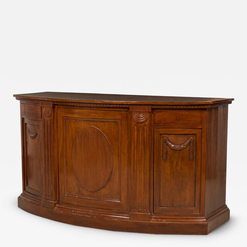Dutch Mahogany Veneer Decoratively Carved Credenza Sideboard