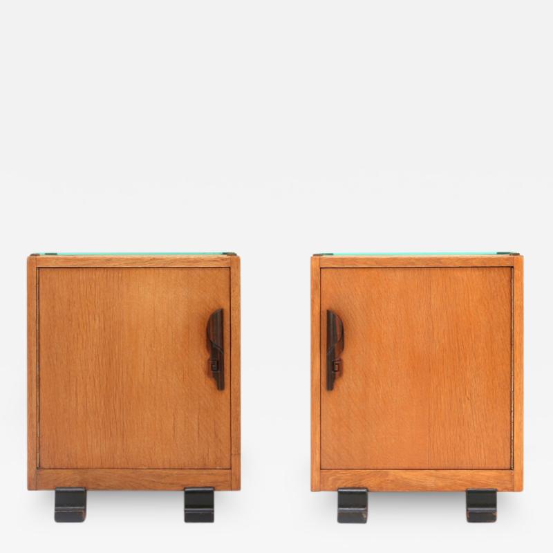 Dutch Pair of Art Deco Nightstands