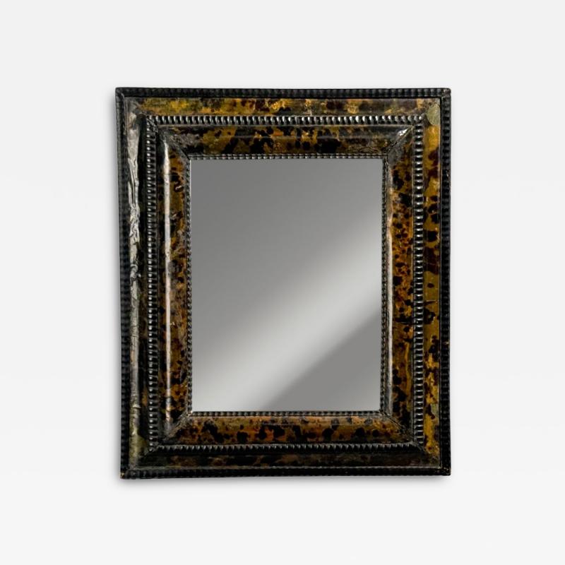 Dutch Ripple Frame Mirror or Picture Frame Tortoise Ebonized Wood 18th c 