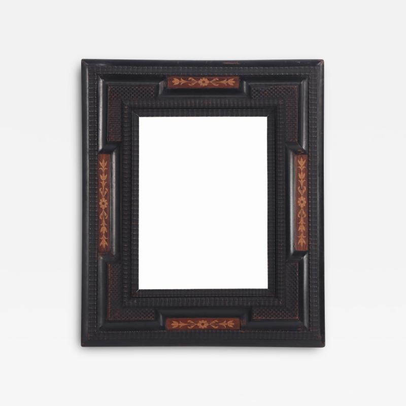 Dutch partial ebonized and inlaid picture frame or mirror frame C 1850 