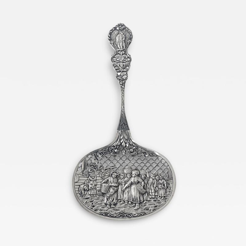 Dutch serving berry preserve sifter silver spoon C 1916 