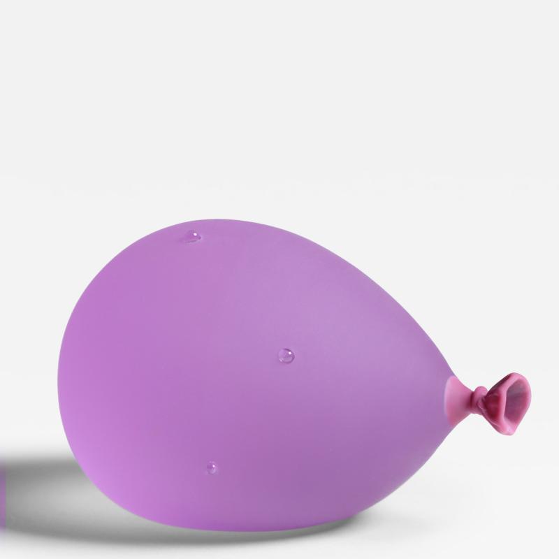 Dylan Martinez Glass Sculpted Water Balloon Purple with Droplets