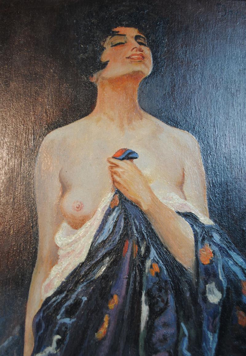 E Jorger Nude with a Silk Robe