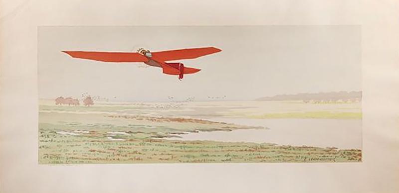 E LEON DUFOUR Red Aeroplane by E LEON DUFOUR