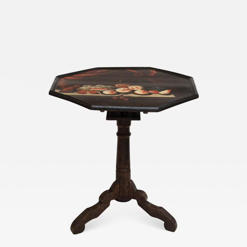 EARLY 19TH CENTURY PAINTED TILT TOP TRIPOD TABLE