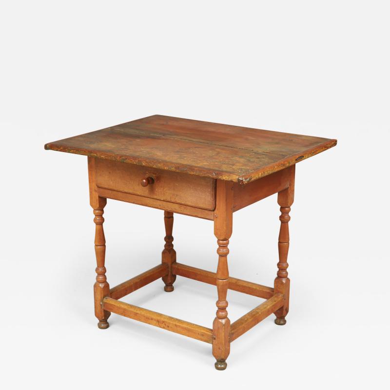 EARLY QUEEN ANNE ONE DRAWER TAVERN TABLE