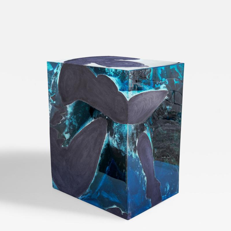 EDUARD LOCOTA Pressure Iluminated Side Table Sand Printed Sculpture by Eduard Locota