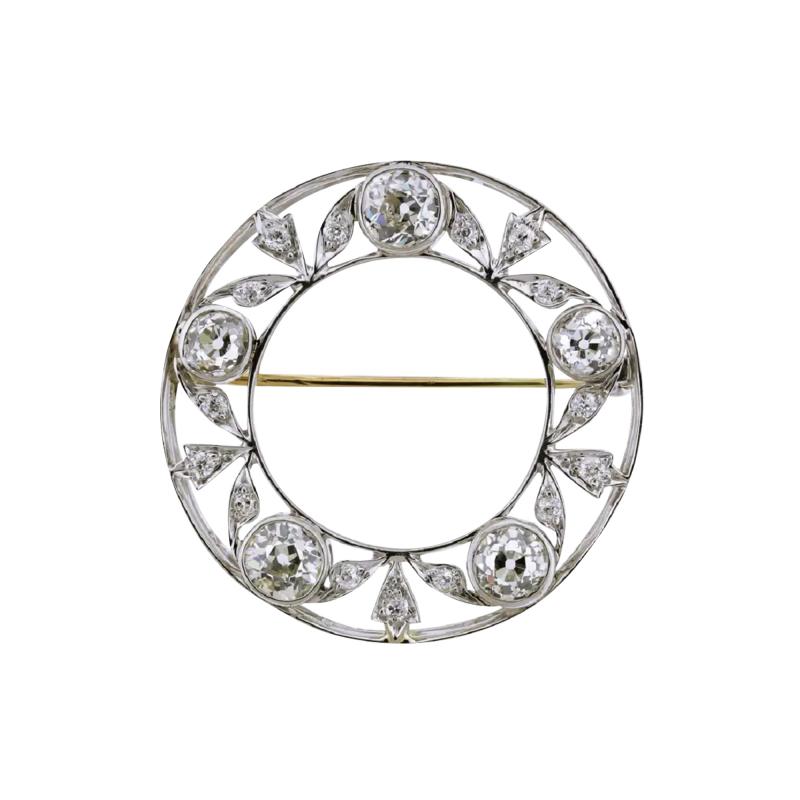 EDWARDIAN DIAMOND WREATH BROOCH