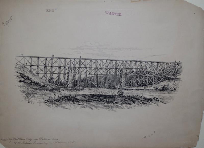 EDWIN J MEEKER EDWIN J MEEKER 1853 1929 MILITARY RAILROAD BRIDGE OVER POTOMAC CREEK
