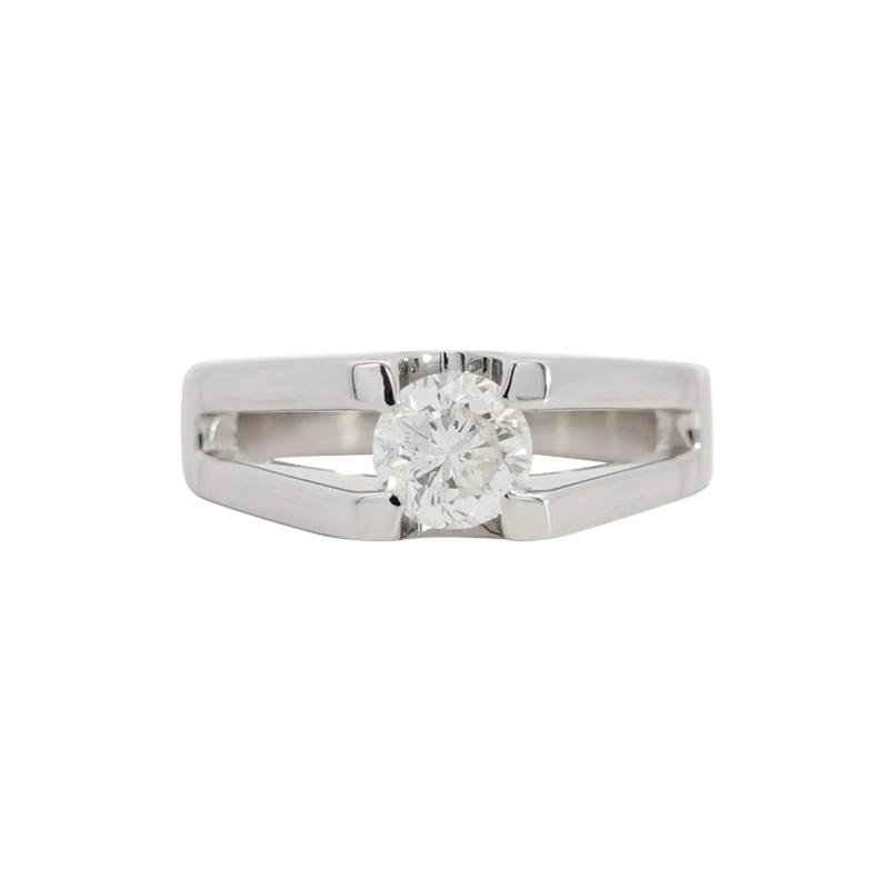 EGL Certified 1 03 Carat Round Cut Diamond Platinum Split Shank Solitaire Ring