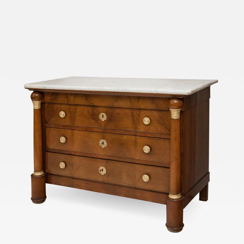 EMPIRE PERIOD BLONDE WALNUT COMMODE Circa 1815