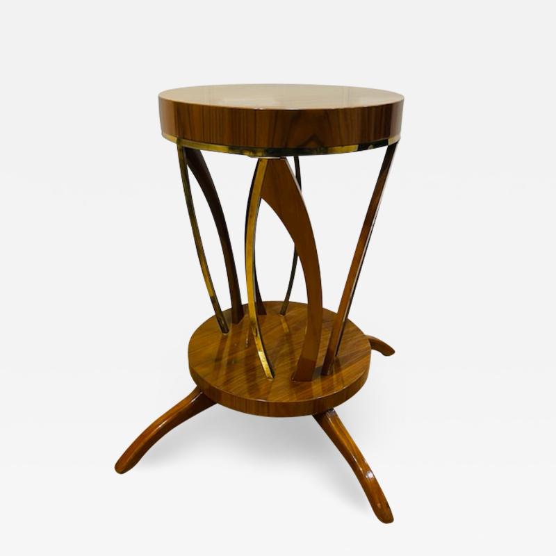 EXCEPTIONAL ITALIAN MID CENTURY LACQUERED WOOD AND BRASS TABLE