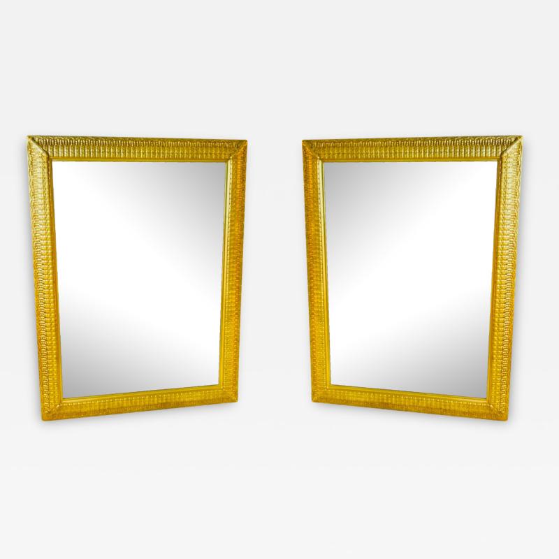 EXCEPTIONAL PAIR OF RENAISSANCE STYLE GOLD LEAF CARVED WOOD MIRRORS