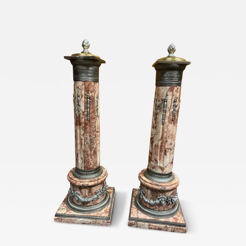 EXCEPTIONAL19TH CENTURY GRAND TOUR MARBLE WITH NICKELED BRONZE ACCENTS