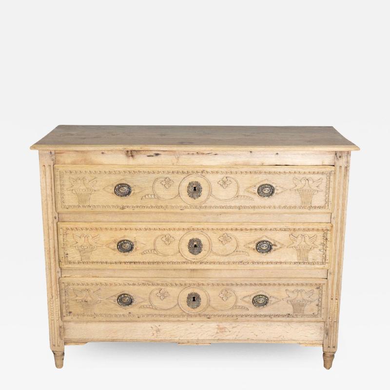 Early 18th Century French Louis XVI Bleached Commode Circa 1800