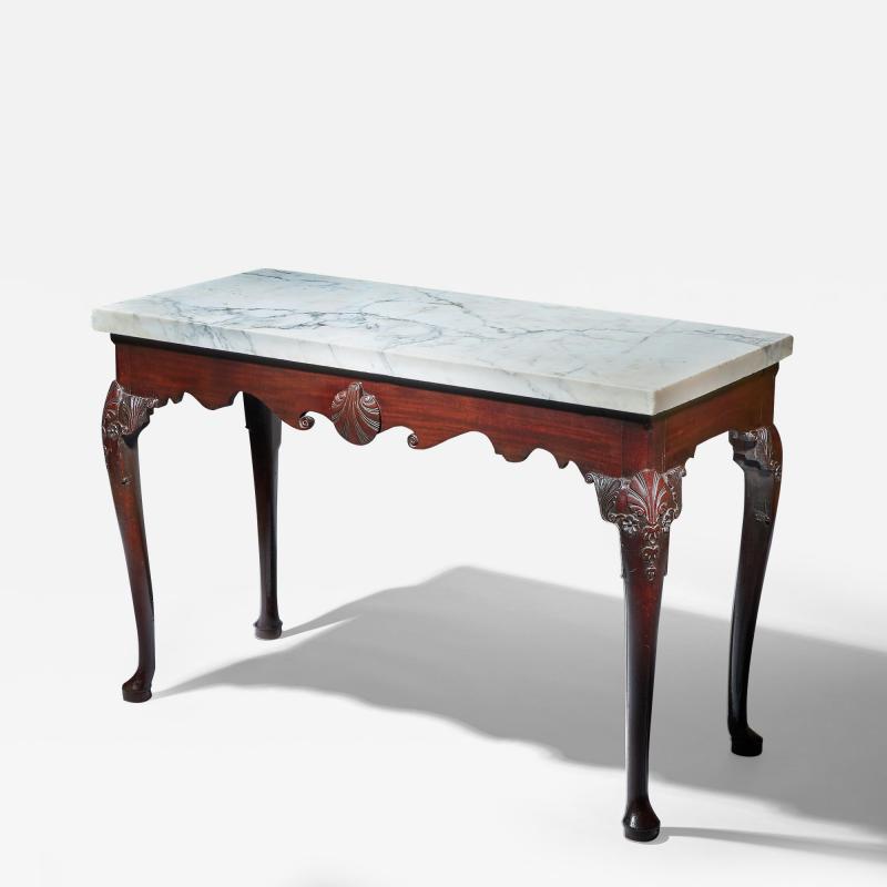 Early 18th Century Irish George I Mahogany Console Table with Marble Top