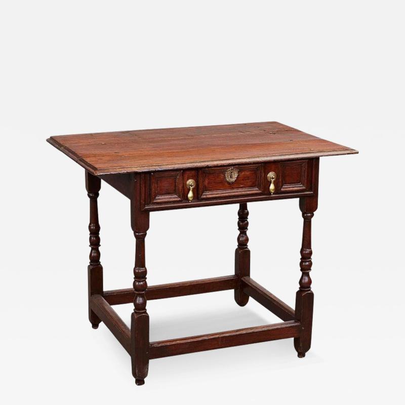 Early 18th c English Oak Single Drawer Table