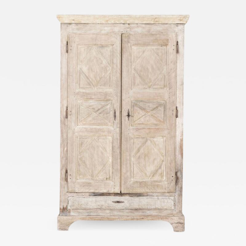 Early 18thC French Rustic Walnut Bleached Armoire
