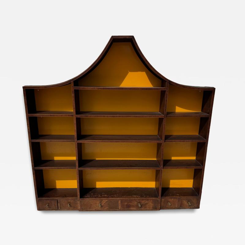 Early 19th Century Georgian 6 drawer Mahogany with Inlay Wall Hanging Shelf