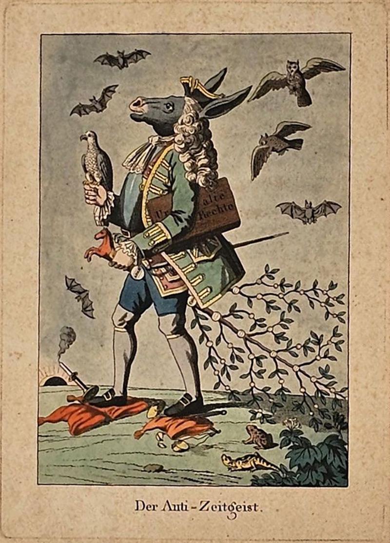 Early 19th Century German Political Cartoon Against the Times 