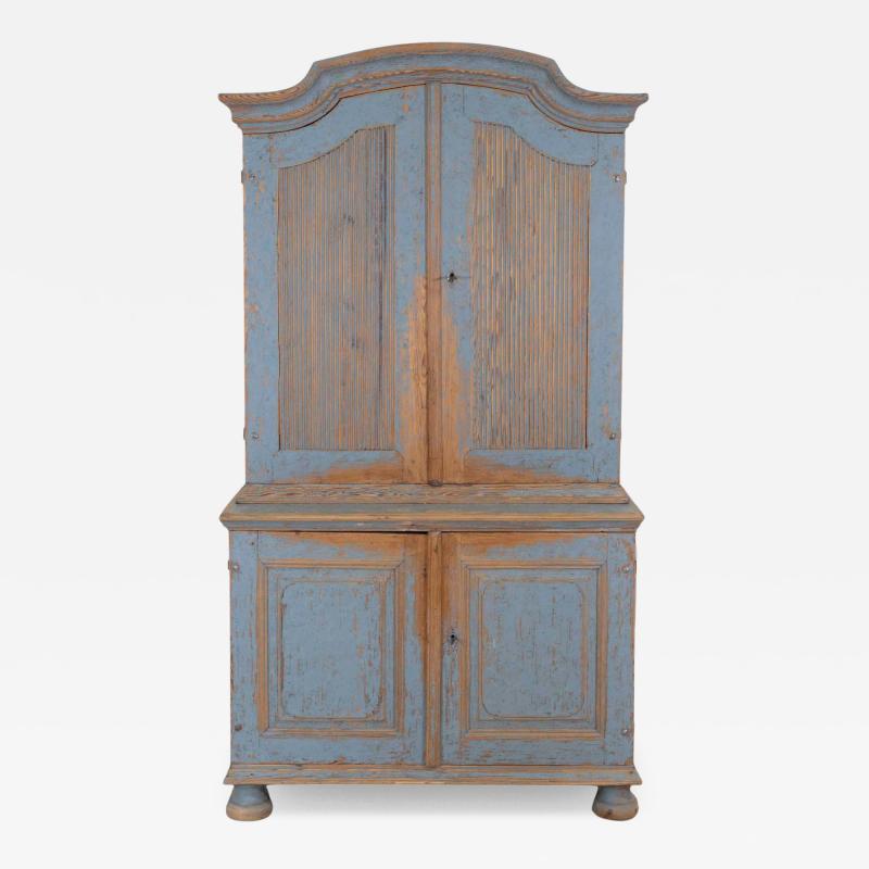 Early 19th Century Rococo Cabinet with Reeded Top Doors