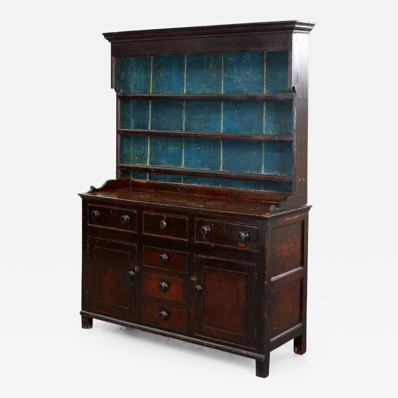 Early 19th c Blue Painted English Dresser